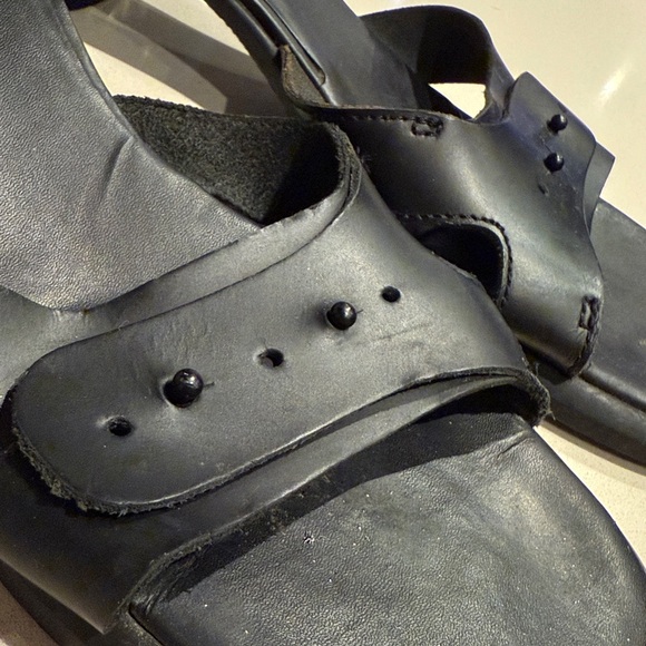 Camper Dina Sandals heels black leather & rubber 10 / 41 - Picture 6 of 8